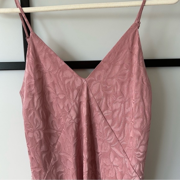 [S] Smash + Tess X Ashlee Simpson Disco Blush Pink Velvet Floral Mini Slip Dress - Picture 4 of 15